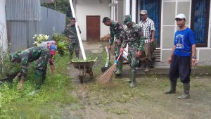 Satuan Tugas TMMD di Desa Sungai Ning, Goro Bersama Warga