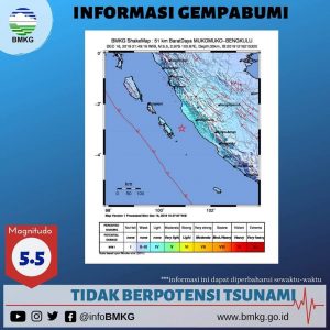 Gempa 5,5 di Muko-Muko, Getaran Terasa Sampai Kerinci dan Sungai Penuh