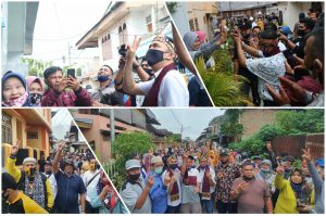 Blusukan di 5 Luhah Sungai Penuh, Fikar-Yos Bersama Ferry Satria Dikalungi Selendang Batik dan Diiringi Tale