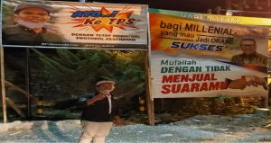 Baliho Terpasang Bergandengan di Minggu Tenang,  DEJ VS Heri Tawe ‘Rebutan’ Pengaruh