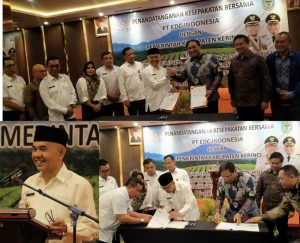 MoU dengan PT EDCI, Bupati Adirozal : Penghubung Sentra Pertanian Serta Jalur Evakuasi Masyarakat