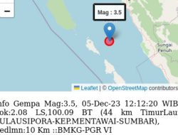 Terjadi Gempa Bumi Selasa Siang ini, Kali ini Lokasinya Tidak Jauh dari Kerinci dan Sungai Penuh Jambi