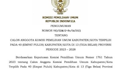 Ini Nama-nama 5 Anggota KPU Terpilih Untuk Kerinci dan Sungai Penuh Periode 2023 – 2028