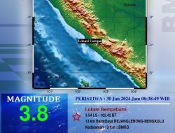 Terjadi Gempa Bumi Selasa Pagi ini, Kali ini Lokasinya Tidak Jauh dari Kerinci dan Sungai Penuh Jambi