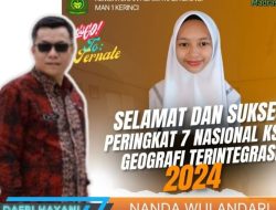 Prestasi Membanggakan, Siswi MAN 1 Kerinci Lolos KSM Tingkat Nasional Tahun 2024