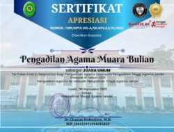 PA Muara Bulian Juara Umum Penilaian Prestasi Kinerja Triwulan III 2025