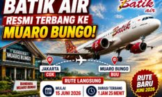 Batik Air Rute Muaro Bungo–Jakarta Resmi Dimulai, Ini Jadwalnya Hingga Jumlah Penumpang