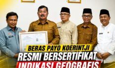 Beras Payo Koerintji Resmi Kantongi Sertifikat Indikasi Geografis