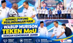 Perkuat Perlindungan HAM, Wabup Murison Teken MoU dengan KemenHAM Jambi